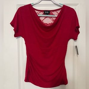 Dressy red with lace back top